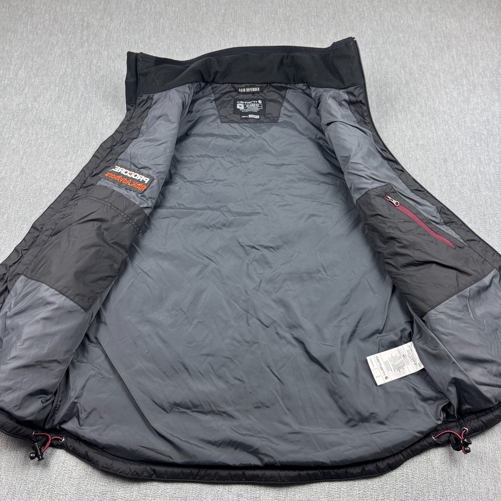 Carhartt Vest Men Medium Black‎ Gilliam Lightweight Water Resistant Relaxed Logo - Picture 7 of 12